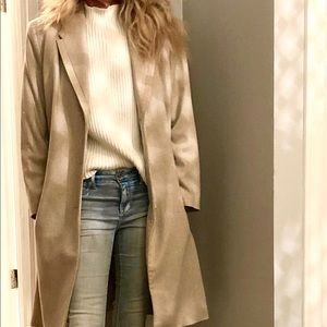 Dana Buchman taupe wool/cashmere coat